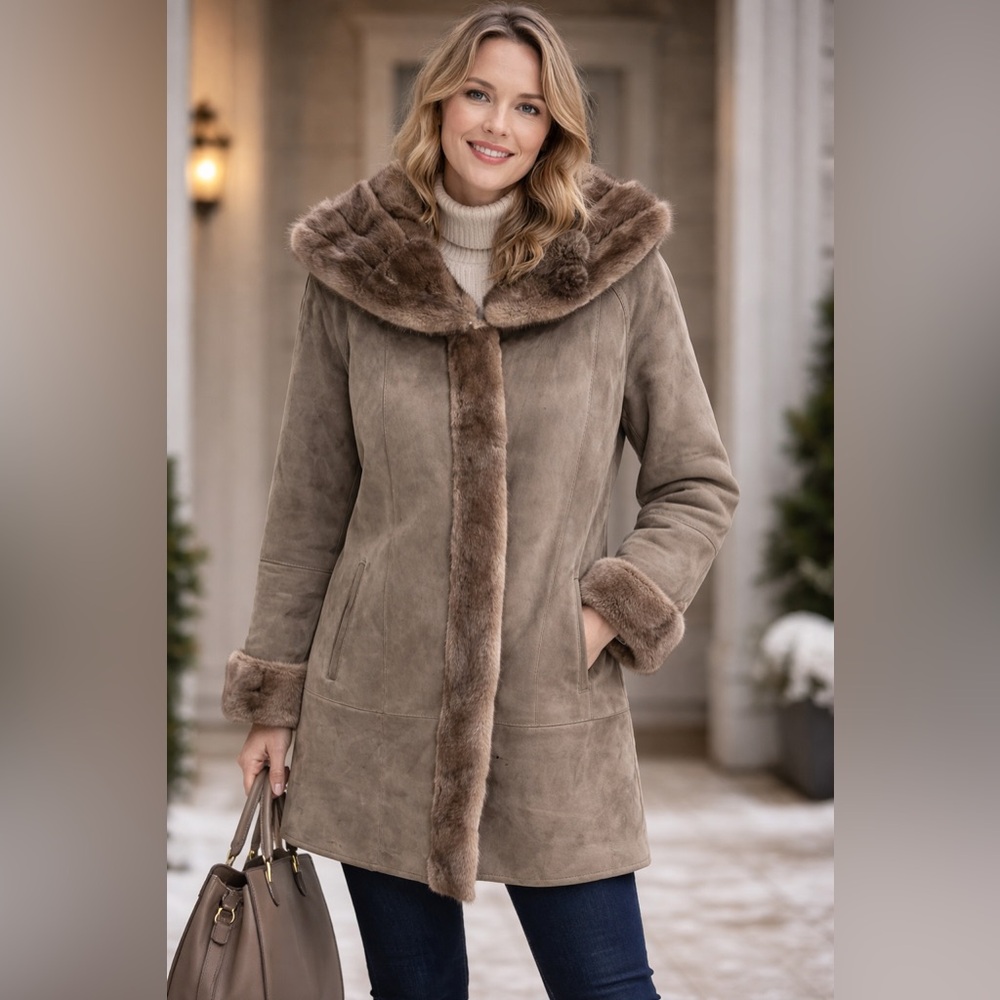 Fradong Vintage Sheepskin and Mink Coat